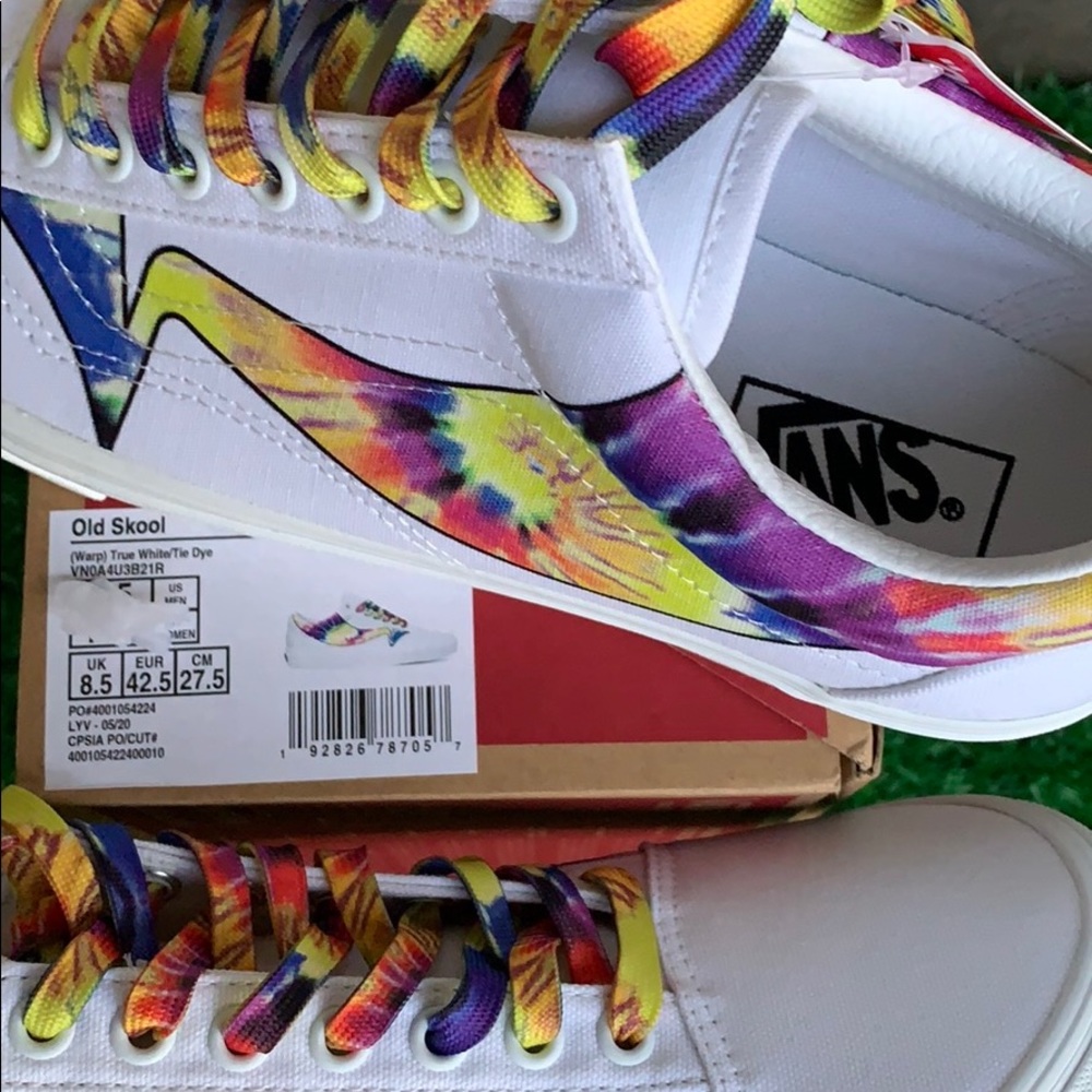 VANS OLD SKOOL WARP TRUE WHITE/TIE DYE WMNS - Picture 15 of 16